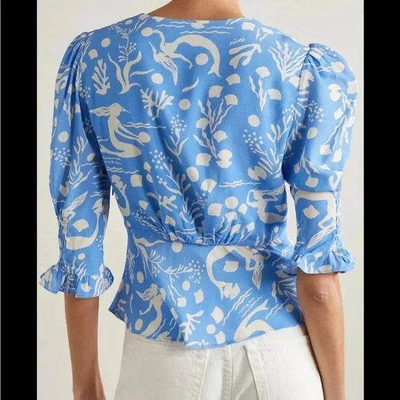 Rixo Payton mermaid printed blouse - Picture 2 of 10